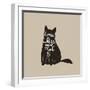 Home is Where Your Cat Is. Cute Cat Character and Quote. Trendy Hipster Hand Drawn Style Illustrati-_VectorStory_-Framed Art Print