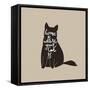 Home is Where Your Cat Is. Cute Cat Character and Quote. Trendy Hipster Hand Drawn Style Illustrati-_VectorStory_-Framed Stretched Canvas