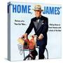 "Home, James" Retro Whiskey Advertisement, Gentleman on Bicycle-Piddix-Stretched Canvas