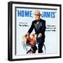 "Home, James" Retro Whiskey Advertisement, Gentleman on Bicycle-Piddix-Framed Art Print