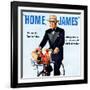 "Home, James" Retro Whiskey Advertisement, Gentleman on Bicycle-Piddix-Framed Art Print