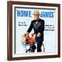 "Home, James" Retro Whiskey Advertisement, Gentleman on Bicycle-Piddix-Framed Art Print