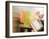 Home-Made Coloured Ribbon Pasta and Pasta Pan-null-Framed Photographic Print