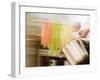 Home-Made Coloured Ribbon Pasta and Pasta Pan-null-Framed Photographic Print