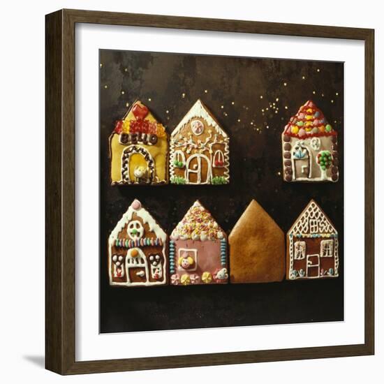 Home-Made Gingerbread in the Shape of Small Houses-null-Framed Photographic Print