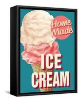 Home Made Ice Cream-Retroplanet-Framed Stretched Canvas