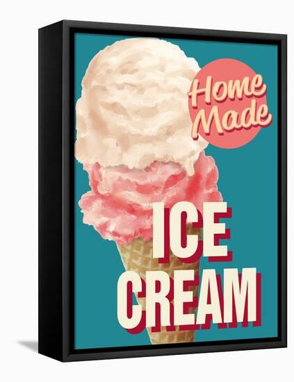 Home Made Ice Cream-Retroplanet-Framed Stretched Canvas