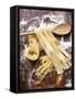 Home-Made Pasta with Wooden Spoon-null-Framed Stretched Canvas