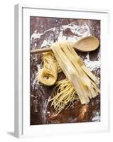 Home-Made Pasta with Wooden Spoon-null-Framed Photographic Print