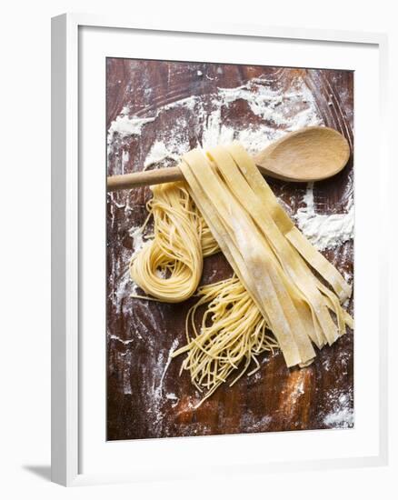 Home-Made Pasta with Wooden Spoon-null-Framed Photographic Print