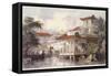 Home of a Chinese Merchant Near Canton-Thomas Allom-Framed Stretched Canvas