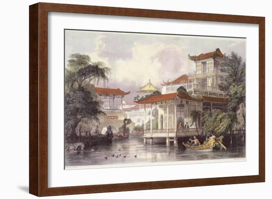 Home of a Chinese Merchant Near Canton-Thomas Allom-Framed Giclee Print