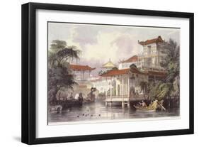 Home of a Chinese Merchant Near Canton-Thomas Allom-Framed Giclee Print