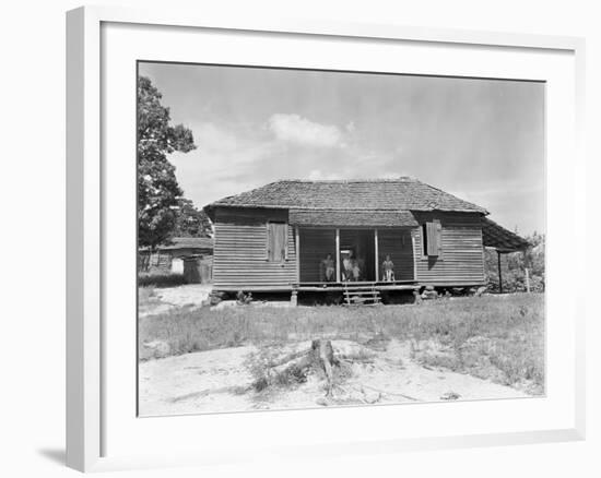 Home of cotton sharecropper Floyd Borroughs in Hale County, Alabama, c.1936-Walker Evans-Framed Photographic Print