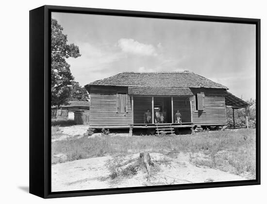 Home of cotton sharecropper Floyd Borroughs in Hale County, Alabama, c.1936-Walker Evans-Framed Stretched Canvas