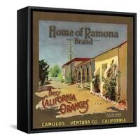 Home of Ramona Brand - Camulos, California - Citrus Crate Label-Lantern Press-Framed Stretched Canvas