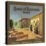 Home of Ramona Brand - Camulos, California - Citrus Crate Label-Lantern Press-Stretched Canvas
