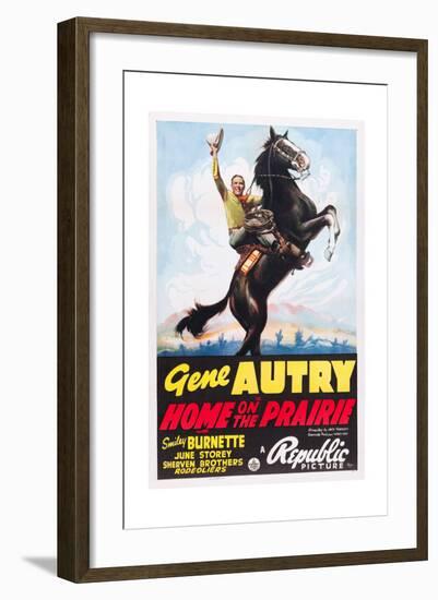 HOME ON THE PRAIRIE, Gene Autry, 1939.-null-Framed Art Print