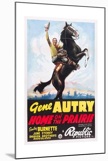HOME ON THE PRAIRIE, Gene Autry, 1939.-null-Mounted Art Print