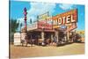 Home on the Range, Vintage Motel-null-Stretched Canvas