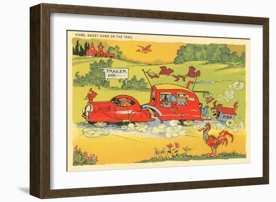 Home on the Trail, Trailer Humor-null-Framed Art Print