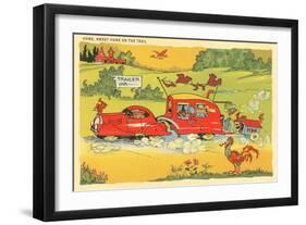 Home on the Trail, Trailer Humor-null-Framed Art Print