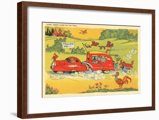 Home on the Trail, Trailer Humor-null-Framed Art Print