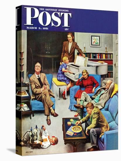 "Home Recital" Saturday Evening Post Cover, March 3, 1951-John Falter-Stretched Canvas