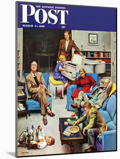 "Home Recital" Saturday Evening Post Cover, March 3, 1951-John Falter-Mounted Giclee Print