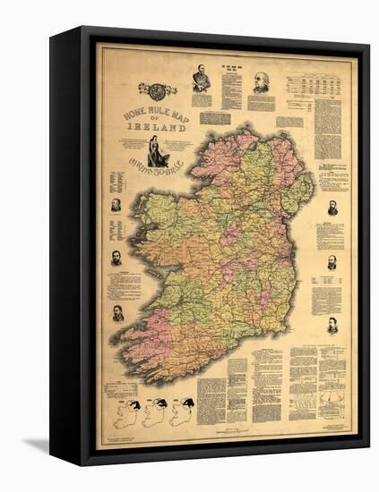 Home Rule Map of Ireland-Dan Sproul-Framed Stretched Canvas