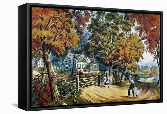 Home Sweet Home, 1869-Currier & Ives-Framed Stretched Canvas