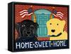 Home Sweet Home Black Yellow-Stephen Huneck-Framed Stretched Canvas