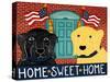 Home Sweet Home Black Yellow-Stephen Huneck-Stretched Canvas