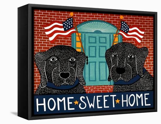Home Sweet Home Black-Stephen Huneck-Framed Stretched Canvas