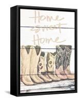 Home Sweet Home Boots in Shape-Josefina-Framed Stretched Canvas