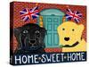 Home Sweet Home Brit Black Yellow-Stephen Huneck-Stretched Canvas