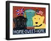 Home Sweet Home Brit Usa Black Yellow-Stephen Huneck-Framed Giclee Print