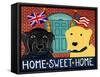 Home Sweet Home Brit Usa Black Yellow-Stephen Huneck-Framed Stretched Canvas