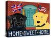 Home Sweet Home Brit Usa Black Yellow-Stephen Huneck-Stretched Canvas