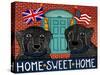 Home Sweet Home Brit Usa Black-Stephen Huneck-Stretched Canvas