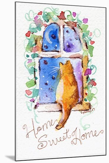 Home Sweet Home Cat in Window-sylvia pimental-Mounted Art Print