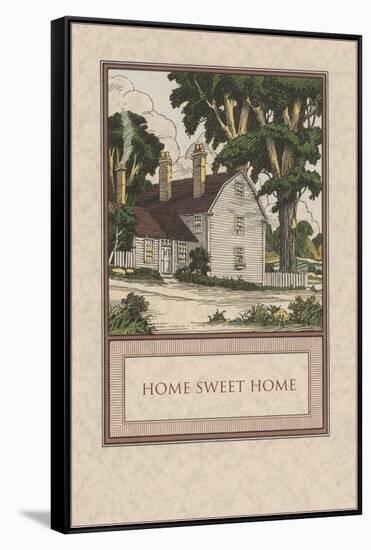 Home Sweet Home, House with Trees-null-Framed Stretched Canvas