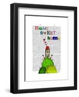 Home Sweet Home Illustration-Fab Funky-Framed Art Print