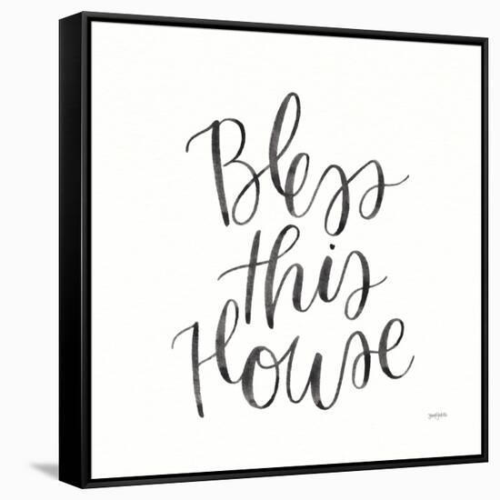 Home Sweet Home IV BW-Jenaya Jackson-Framed Stretched Canvas