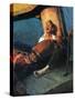 Home Sweet Home (or Man on ship with Accordion)-Norman Rockwell-Stretched Canvas