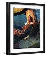 Home Sweet Home (or Man on ship with Accordion)-Norman Rockwell-Framed Giclee Print