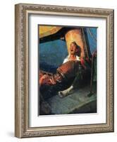 Home Sweet Home (or Man on ship with Accordion)-Norman Rockwell-Framed Giclee Print