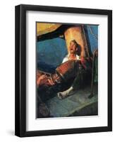 Home Sweet Home (or Man on ship with Accordion)-Norman Rockwell-Framed Giclee Print