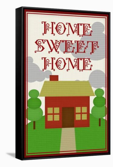 Home Sweet Home Retro Faux Cross-stitch Poster-null-Framed Stretched Canvas