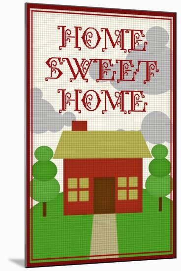 Home Sweet Home Retro Faux Cross-stitch Poster-null-Mounted Poster